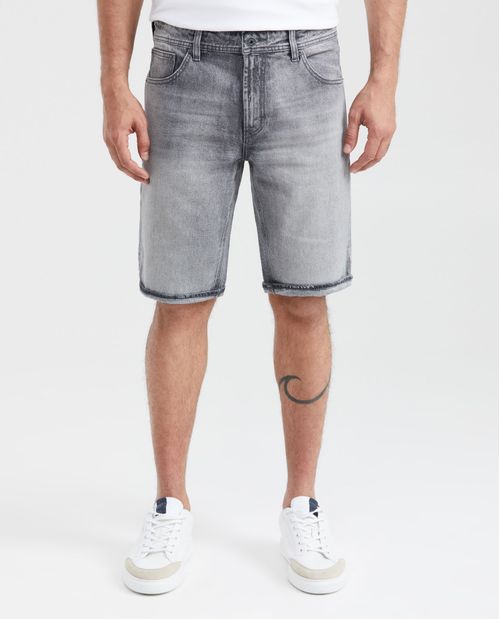 Bermuda en Denim Straight Fit Gris para Hombre