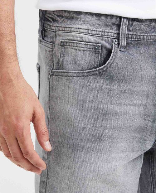 Bermuda en Denim Straight Fit Gris para Hombre