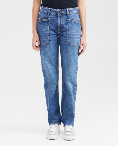 Jean High Rise Boot Cut Azul Oscuro para Mujer