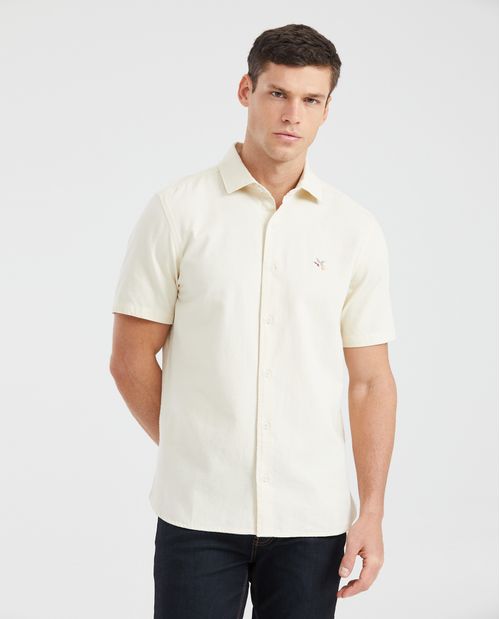 Camisa Slim Fit Manga Corta en Algodón para Hombre