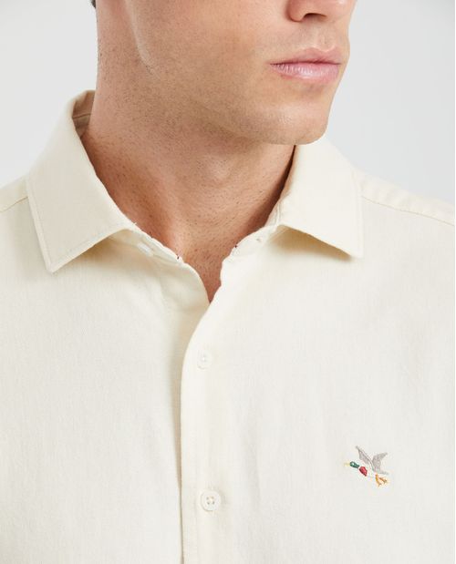 Camisa Slim Fit Manga Corta en Algodón para Hombre