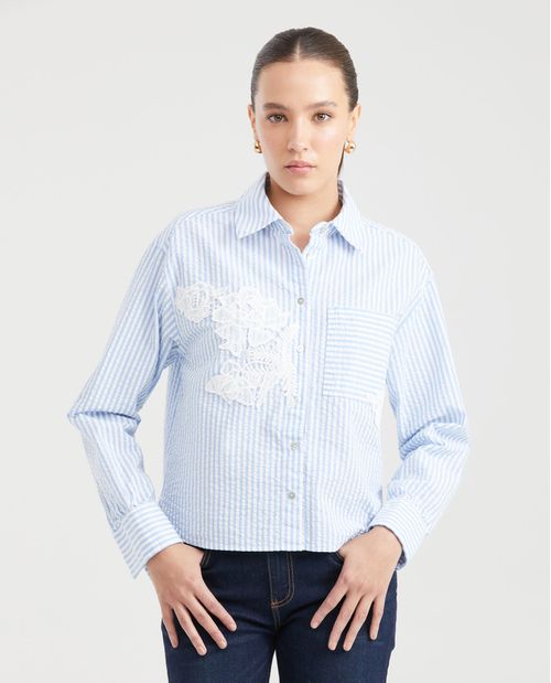 Camisa Estampa a Rayas para Mujer