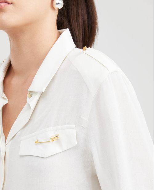 Camisa con Charreteras en los Hombros para Mujer