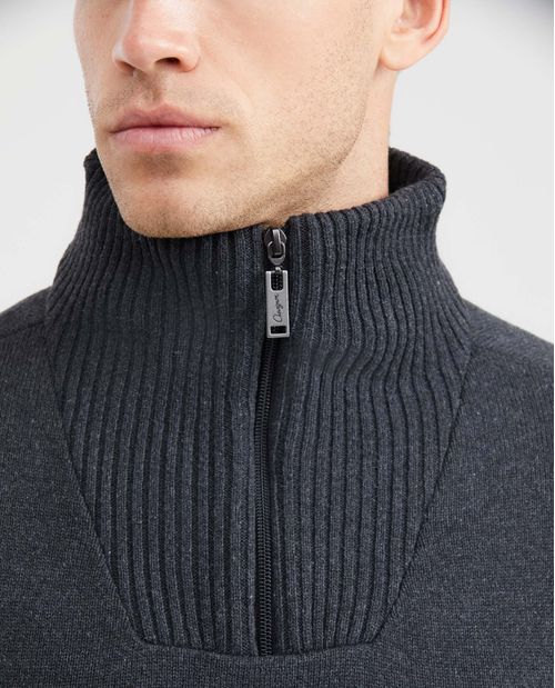 Suéter Tejido  con Cuello Alto y Media Perilla para Hombre