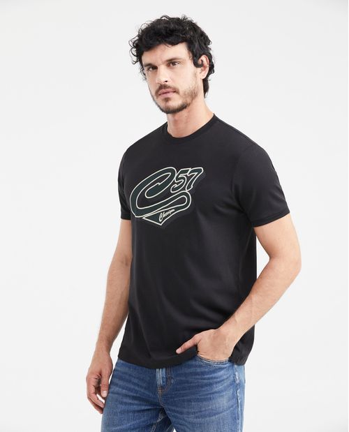 Camiseta Slim Fit Estampada Cuello Redondo para Hombre