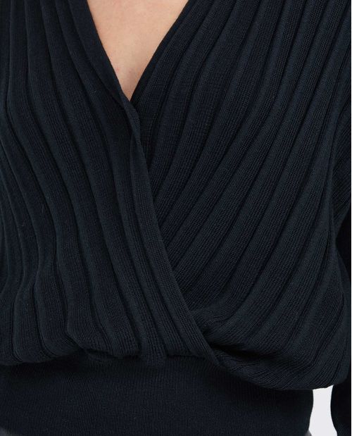 Camiseta Tejida con Mangas Bomber para Mujer
