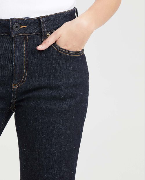 Jean High Rise Bota Skinny  Azul Ultra Oscuro para Mujer