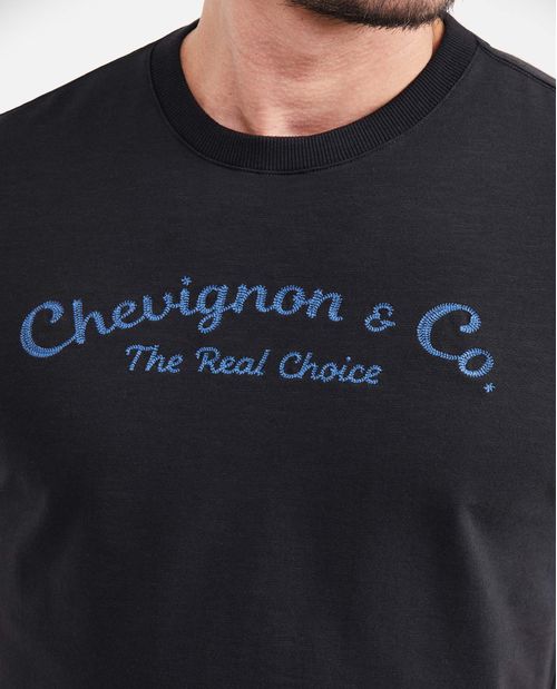 Camiseta Slim Fit Cuello Redondo con Bordado para Hombre