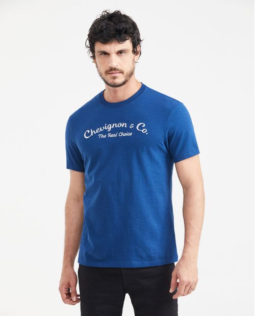 Camiseta Slim Fit Cuello Redondo con Bordado para Hombre