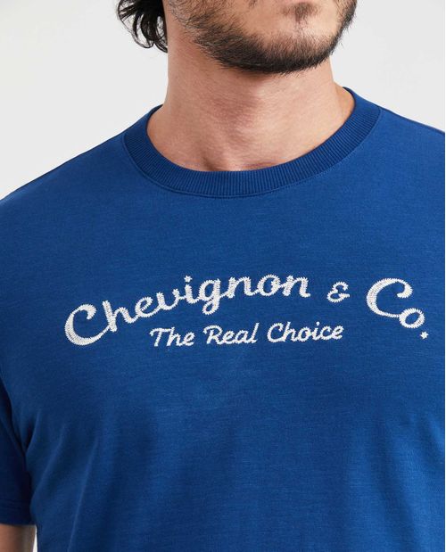 Camiseta Slim Fit Cuello Redondo con Bordado para Hombre