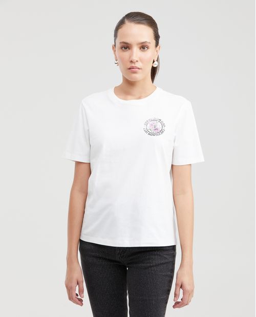 Camiseta Estampada con Gráficos en Piedras para Mujer
