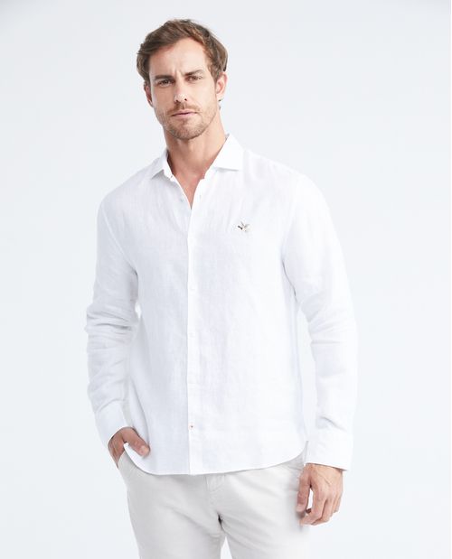Camisa Manga Larga Lino Masculina