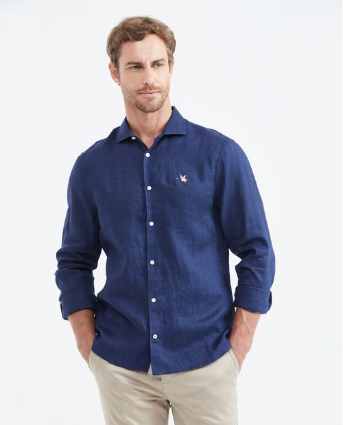Camisa Manga Larga Lino Masculina