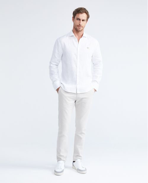 Camisa Manga Larga Lino Masculina