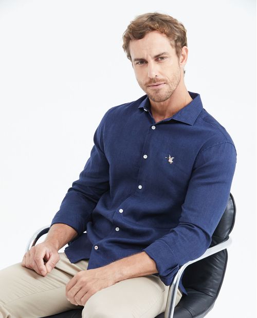 Camisa Manga Larga Lino Masculina