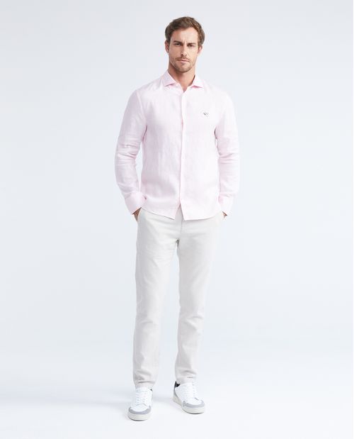 Camisa Manga Larga Lino Masculina