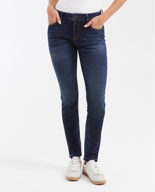 Jean High Rise Bota Slim Azul Ultra Oscuro para Mujer