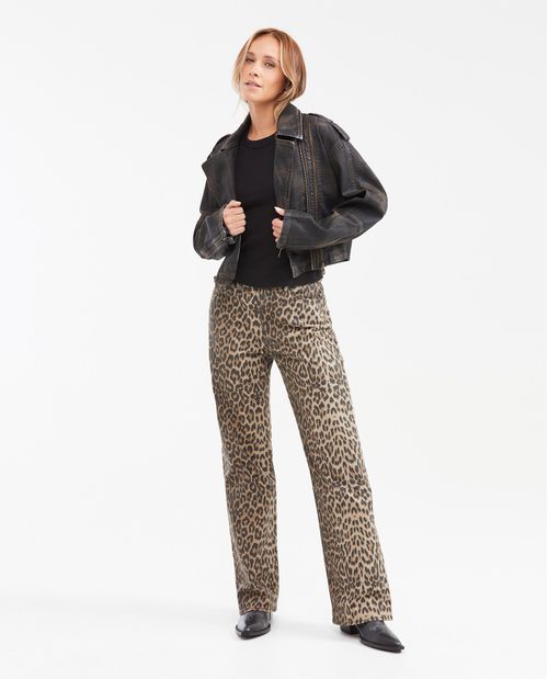 Jean Super High Rise Boot Cut Animal Print para Mujer