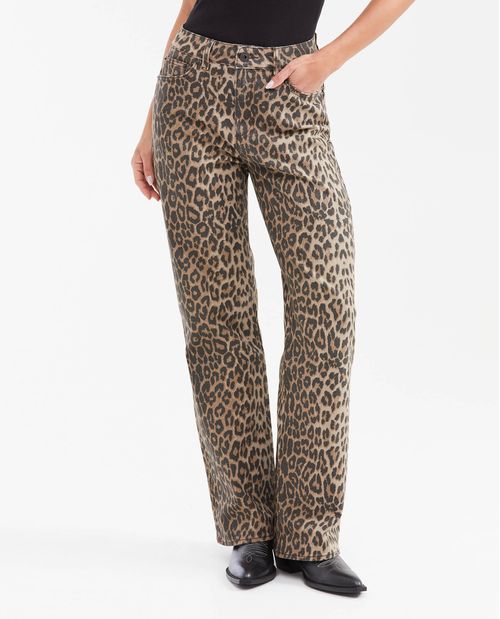 Jean Super High Rise Boot Cut Animal Print para Mujer