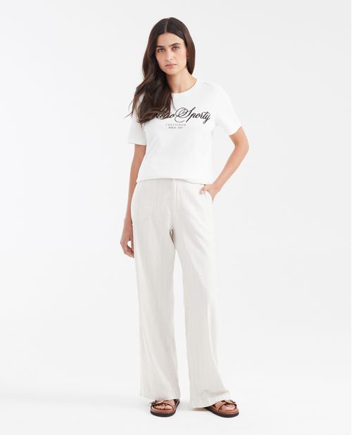 Camiseta Estampada con Detalles Aterciopelados para Mujer