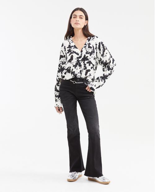Camisa con Estampado de Flores para Mujer