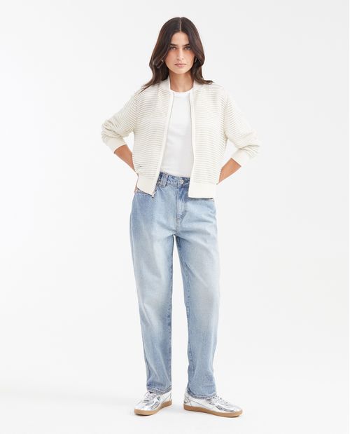 Chaqueta Tipo Bomber en Malla para Mujer