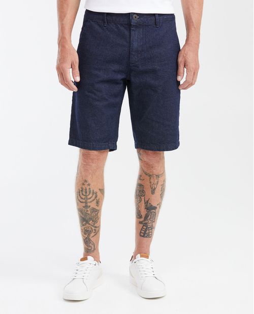 Bermuda en Denim Straight Fit Azul Oscuro para Hombre