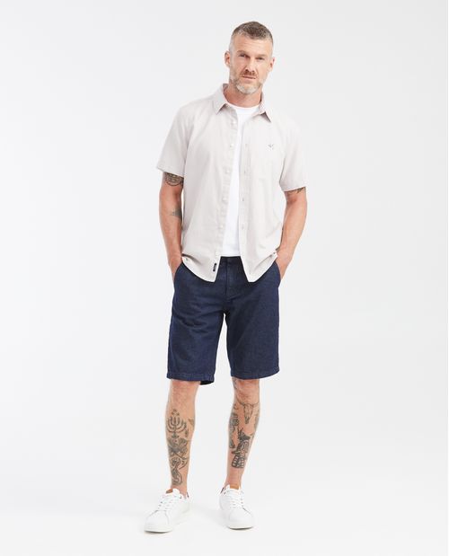 Bermuda en Denim Straight Fit Azul Oscuro para Hombre