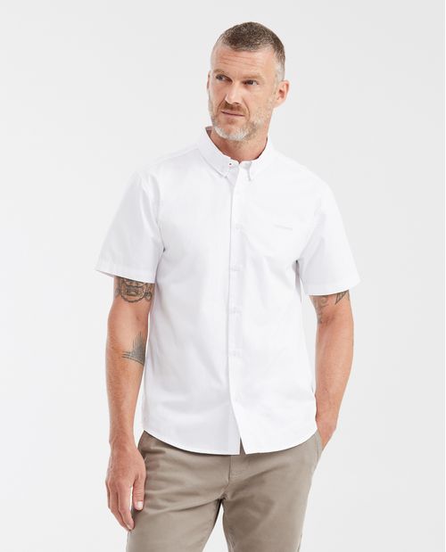 Camisa Slim Fit Manga Corta 100% Algodón con Acabado Dry-Soft para Hombre