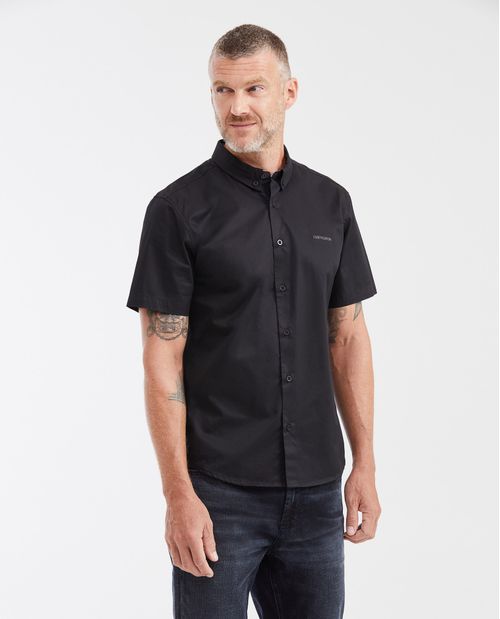 Camisa Slim Fit Manga Corta 100% Algodón con Acabado Dry-Soft para Hombre