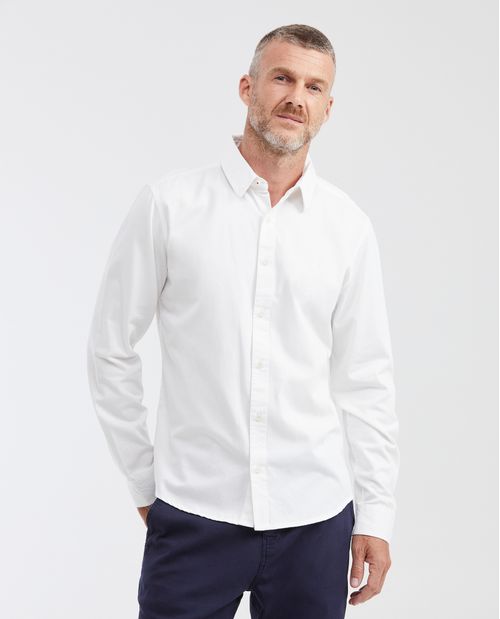 Camisa Slim Fit Manga Larga 100% Algodón para Hombre
