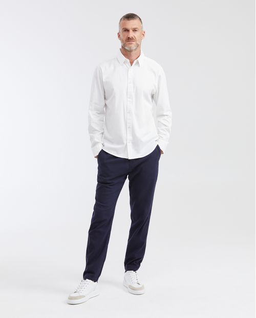 Camisa Slim Fit Manga Larga 100% Algodón para Hombre