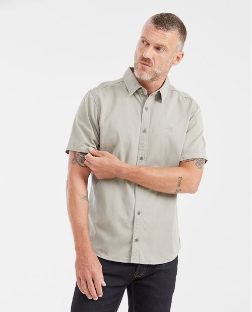 Camisa Slim Fit Manga Corta en 100% Algodón para Hombre