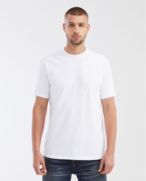 Camiseta Classic Fit Estampada en Algodón más Grueso para Hombre