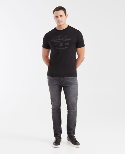 Camiseta Slim Fit Estampada Cuello Redondo para Hombre