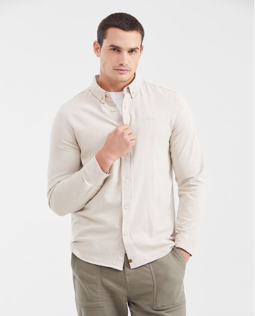 Camisa Slim Fit Manga Larga 100% Algodón para Hombre