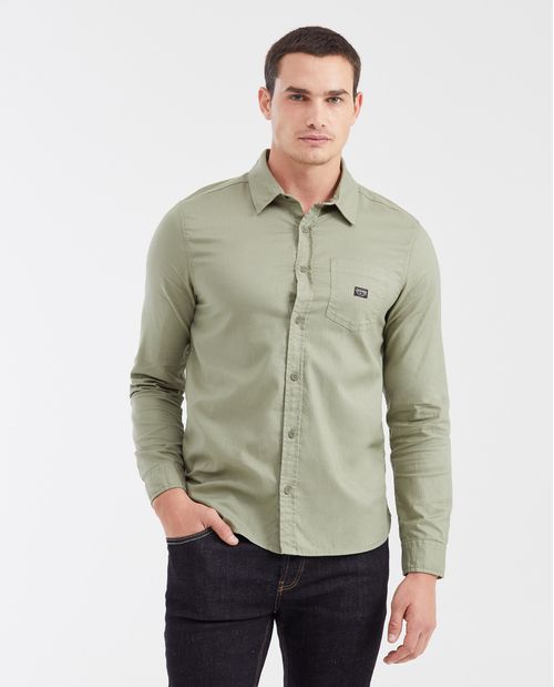 Camisa Slim Fit Manga Larga en Oxford Liviano 100% Algodón para Hombre