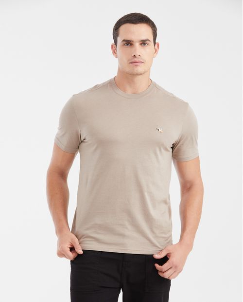 Camiseta Básica Straight Fit Cuello Redondo en Algodón Pima para Hombre