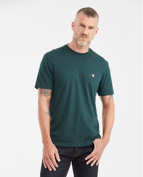 Camiseta Básica Straight Fit Cuello Redondo en Algodón Pima para Hombre