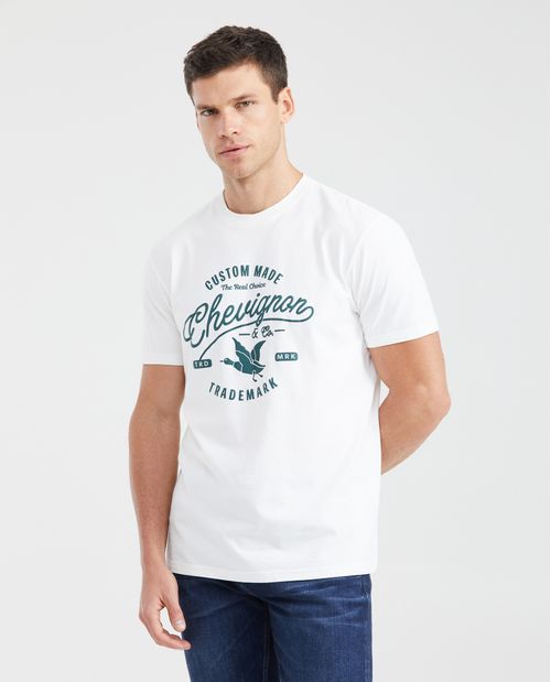 Camiseta Slim Fit Estampada Cuello Redondo para Hombre