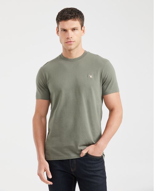 Camiseta Básica Slim fit Cuello Redondo en Algodón para Hombre