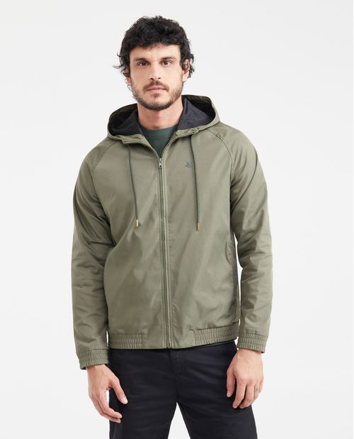 Chaqueta Tipo Rompevientos con Capucha para Hombre