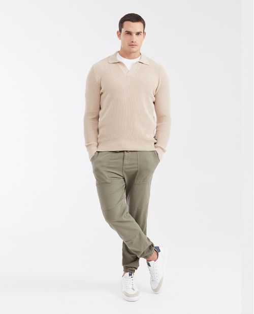 Suéter Tejido Tipo Polo para Hombre