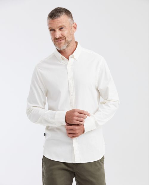 Camisa Slim Fit Manga Larga 100% Algodón para Hombre
