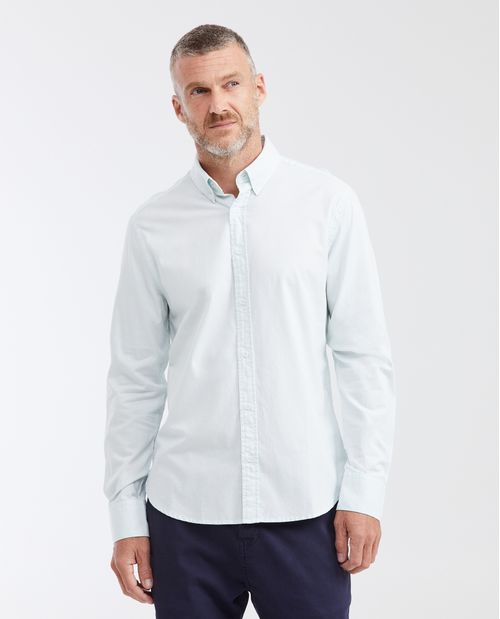 Camisa Slim Fit Manga Larga 100% Algodón para Hombre
