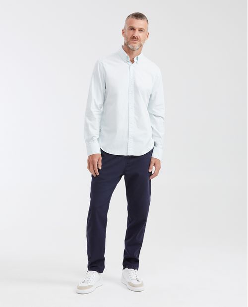 Camisa Slim Fit Manga Larga 100% Algodón para Hombre