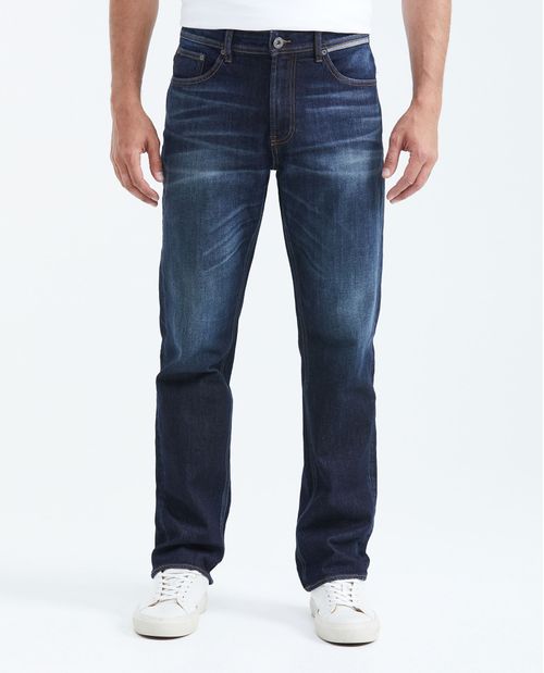 Jean Relaxed Fit Tiro Alto Boot Cut Azul Oscuro para Hombre