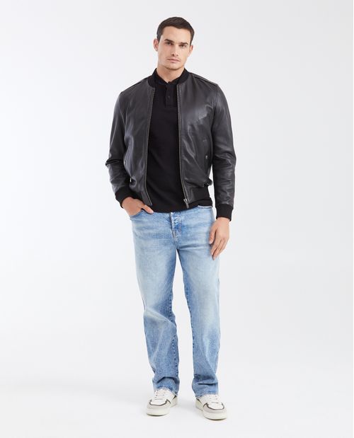 Chaqueta Bomber de Piel de Cordero para Hombre