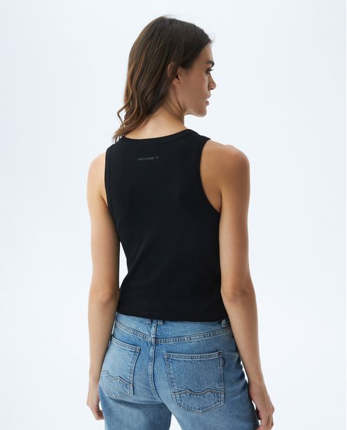 Camiseta Manga Sisa de Algodón para Mujer