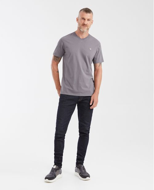 Camiseta Básica Slim fit Cuello en V en  Algodón para Hombre
